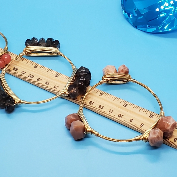 Hawaiian artisan faux gem wrap bangles Set of 3 - Picture 6 of 8